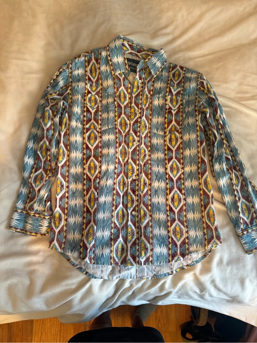Wrangler Boys' Multi-Color Aztec Button-Down Shirt Pearl snap